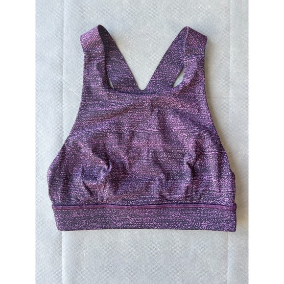 lululemon athletica Other - Lululemon Women's Purple/Black Racer Back High Neck Yoga Sports Bra Size 2